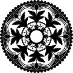黑白曼陀罗花纹图案