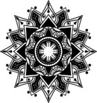 黑白曼陀罗花纹图案