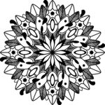 黑白曼陀罗花纹图案