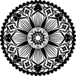 黑白曼陀罗花纹图案