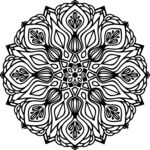 黑白曼陀罗花纹图案