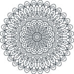 黑白曼陀罗花纹图案