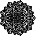 黑白曼陀罗花纹图案