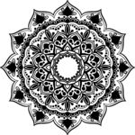 黑白曼陀罗花纹图案