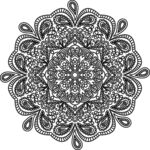 黑白曼陀罗花纹图案