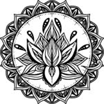 黑白莲花曼陀罗图案