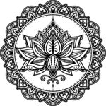 曼陀罗风格莲花装饰图案