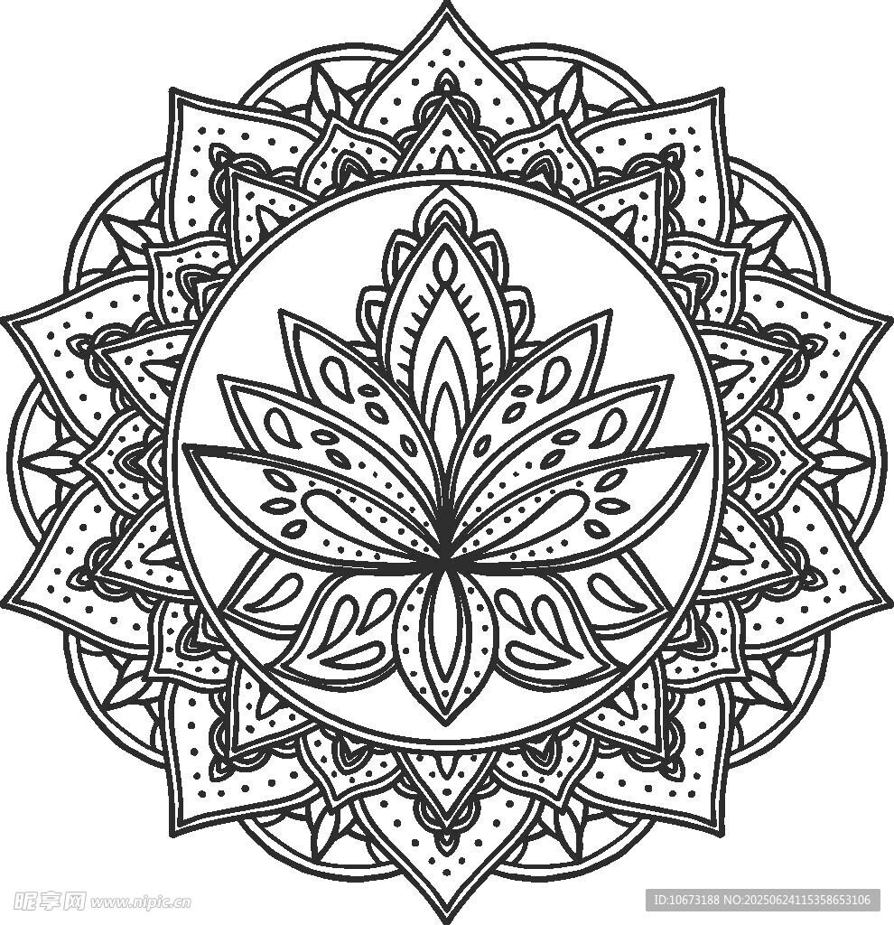 曼陀罗莲花图案设计