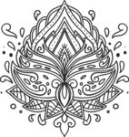 黑白曼陀罗花纹图案设计