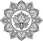 曼陀罗莲花图案装饰画