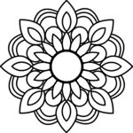 黑白曼陀罗花纹图案
