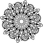 黑白曼陀罗花纹图案
