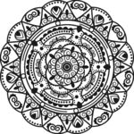 黑白曼陀罗花纹图案