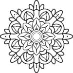 黑白曼陀罗花纹图案