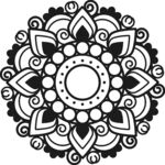 黑白曼陀罗花纹图案