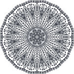 精致黑白曼陀罗花纹图案