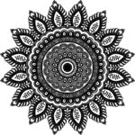 黑白曼陀罗花纹图案