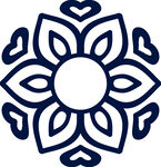 简约蓝白花朵几何图案
