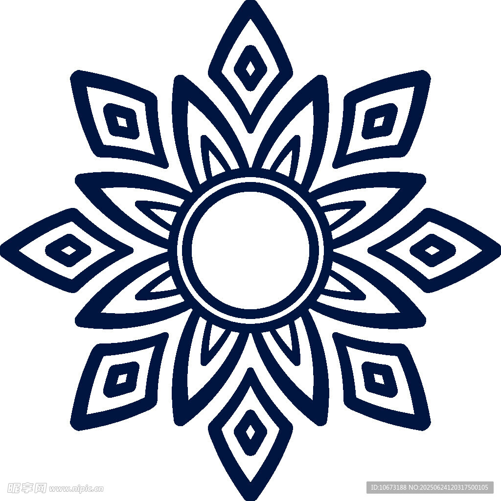 蓝色几何花纹装饰图案