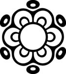简约黑白花朵装饰图案