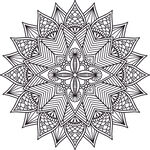 黑白曼陀罗花纹图案