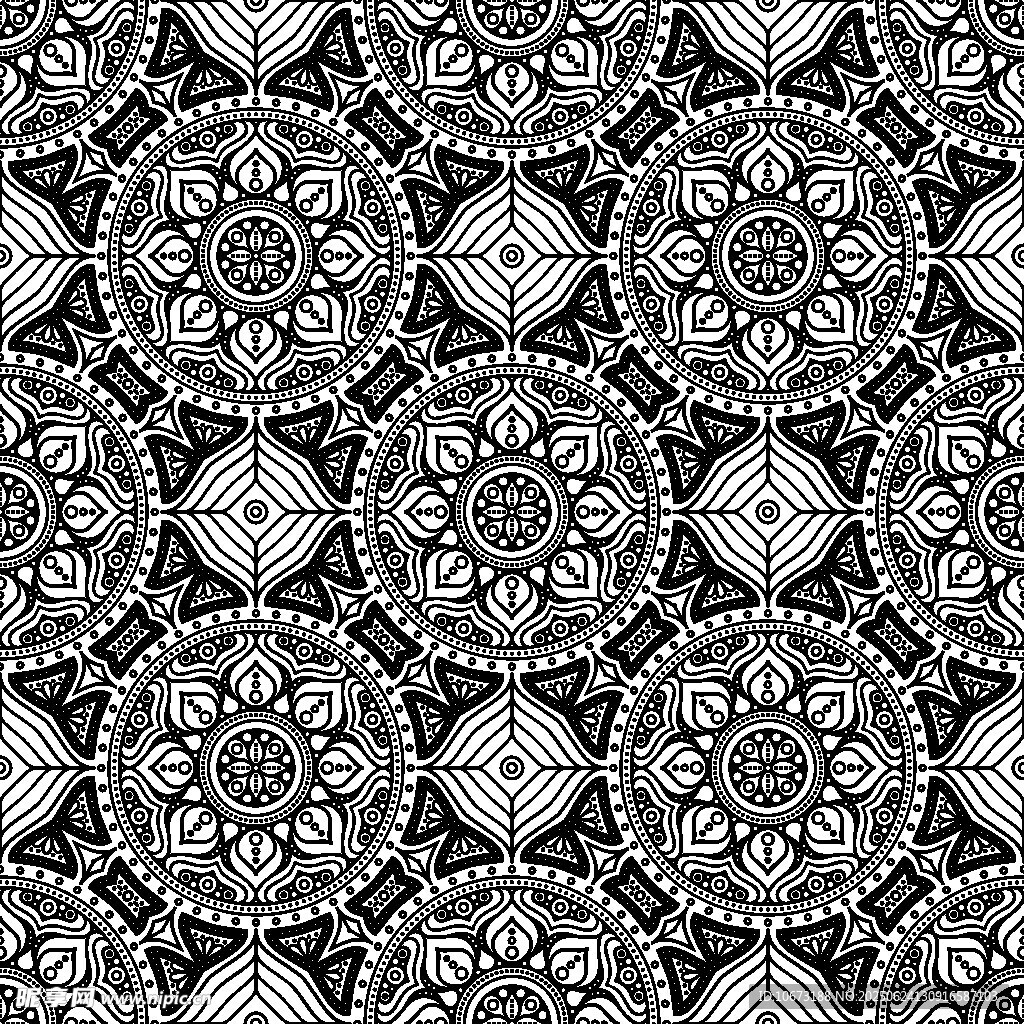 黑白几何花纹图案