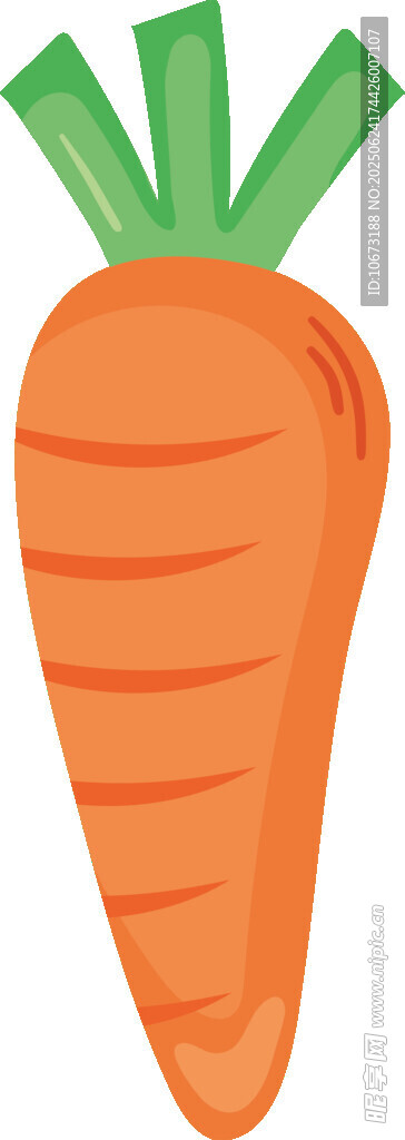 可爱橙色胡萝卜插画