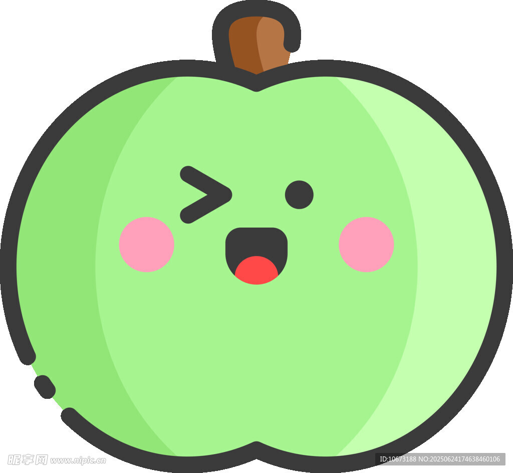 俏皮青苹果卡通形象