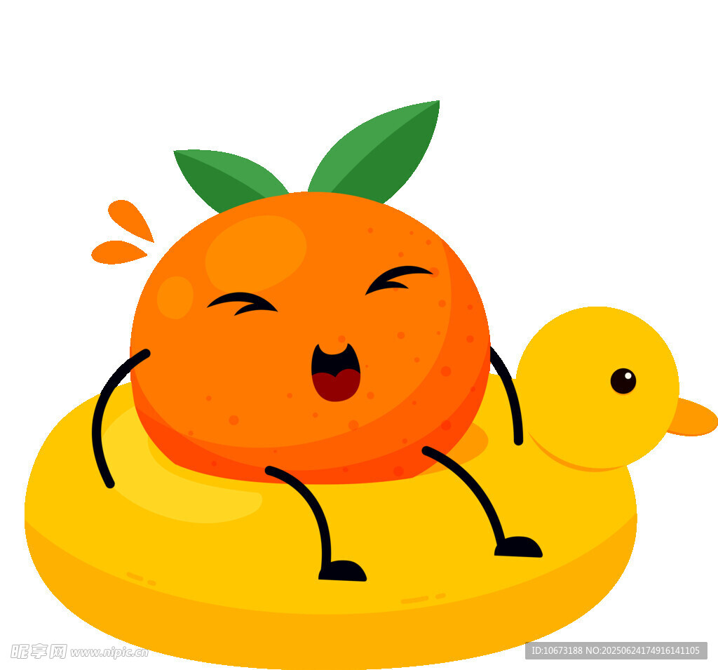 橙子乘小黄鸭游泳圈