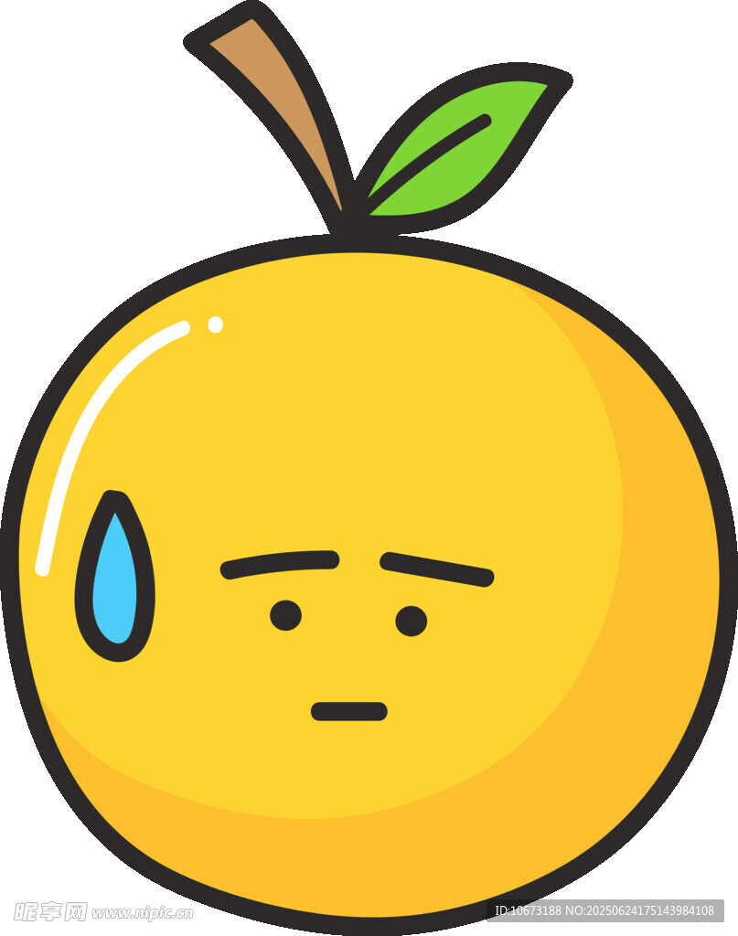 悲伤的黄色水果表情