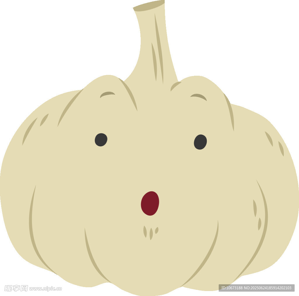 可爱表情的卡通大蒜形象