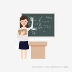 女教师讲台前授课场景