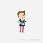 手持文件的卡通商务男士