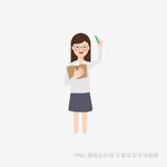 微笑女生手持书本打招呼