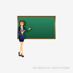 女教师在黑板前授课