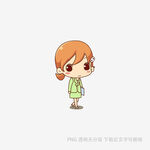 可爱扎辫女孩卡通形象