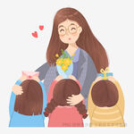 老师与学生温馨拥抱瞬间