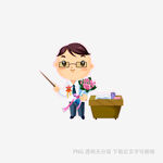 教师讲台授课卡通形象