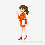 职业女性挥手示意
