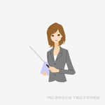 职业女性手持教鞭讲课