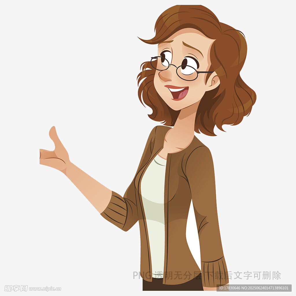 微笑女士伸手热情指引