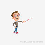 戴眼镜男士持指挥棒讲解