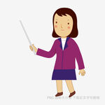 女教师手持教鞭授课