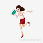 奔跑的时尚女孩