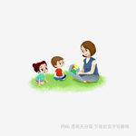 母亲与孩子温馨互动场景