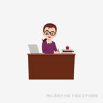 办公男子专注使用笔记本电脑