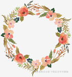 手绘花卉花环图案