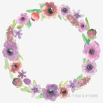 水彩花卉花环图案设计