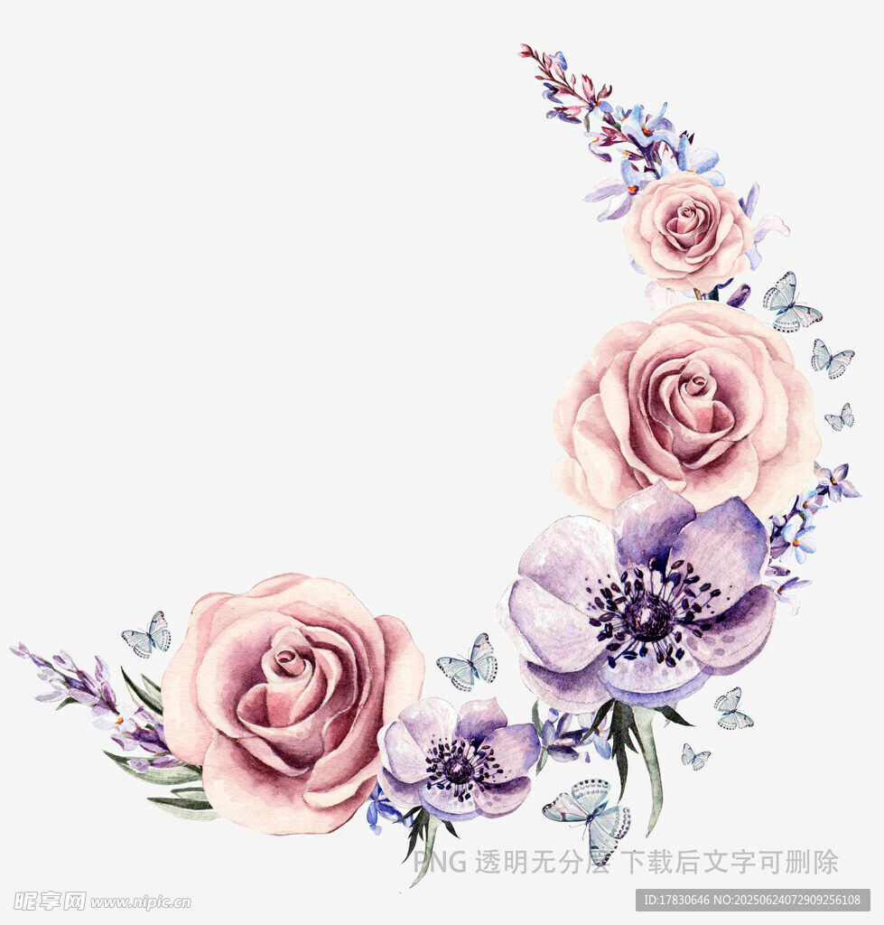 花卉月牙装饰图案