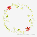 花卉环绕的精美圆形花环